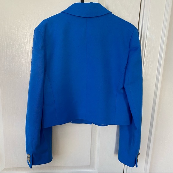 $598 NWOT Veronica Beard Behren Cropped Woven Blazer Jacket in Azure Blue Sz 6 - Picture 9 of 15